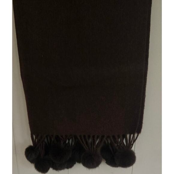 Rong Jia Cashmere Scarf Pre loved Dark Burgundy Wine Color - Picture 7 of 7